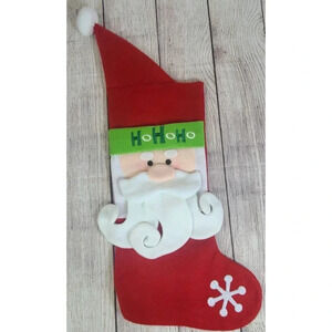 Ganz Santa Claus Christmas Stocking Red Green White Holiday 24"